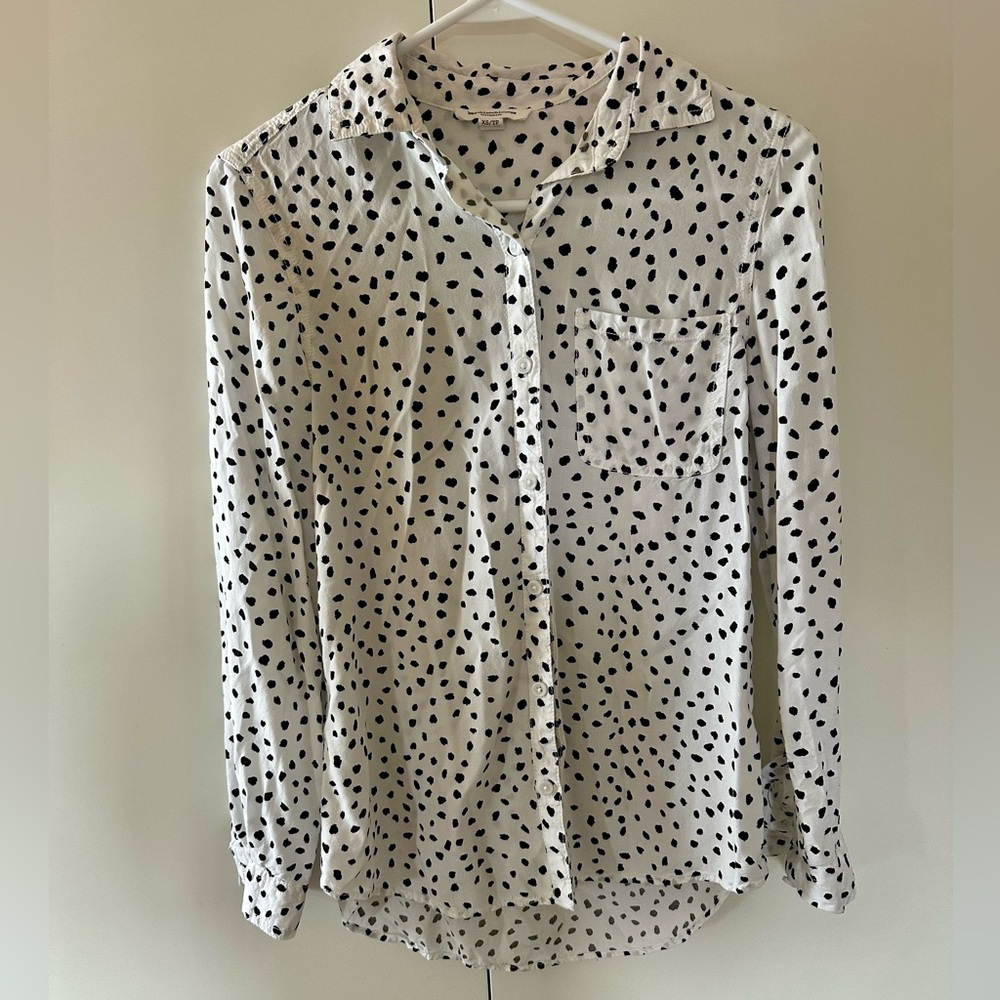 beachlunchlounge Black and White Polka Dot Blouse